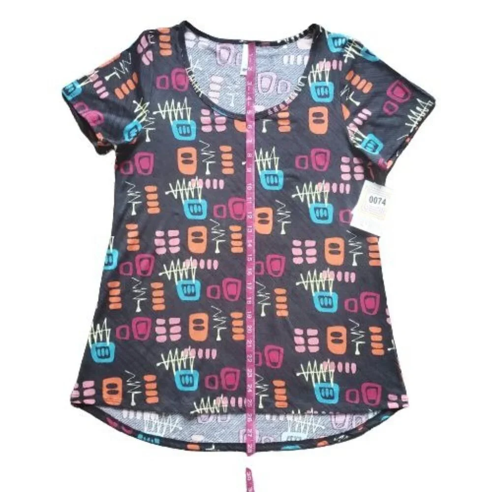 LulaRoe‎ Women's Short Sleeve Multicolor Print Classic T-Shirt Size Medium NWT - Picture 4 of 9